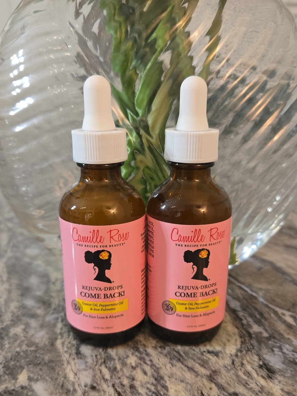 2× Camille Rose Rejuva-Drops Come Back! Hair Oil Duo - Pink Label